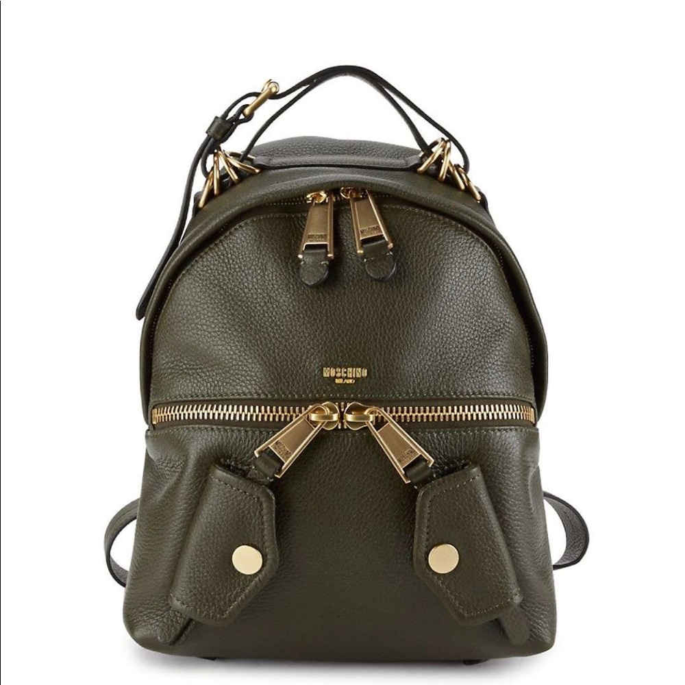MOSCHINO Leather Biker Backpack